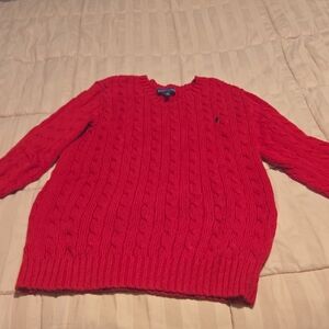 Ralph Lauren Vibrant Red Cable Knit Sweater